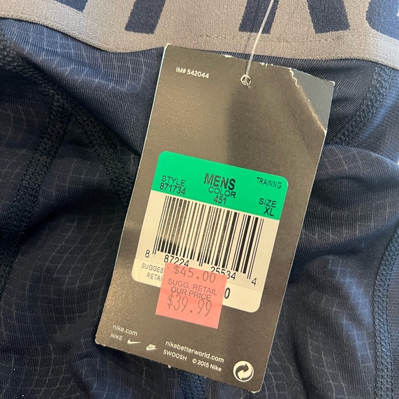 TWO Mens Nike Pro Max 3/4 compression tights XL - Picture 2 of 4